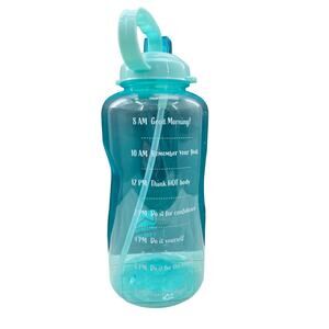 1 Gallon Water Bottle With Time Marker Large Bottle Motivational w/ Straw